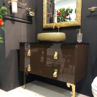 Столешница мраморная Armadi Art Nero Marquina 80см 857-080-NM